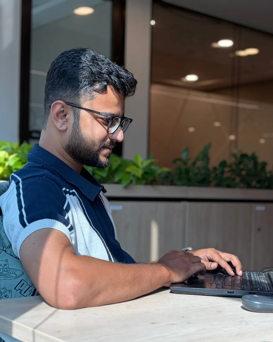 Amulya Nidhi at work on GoodWord.